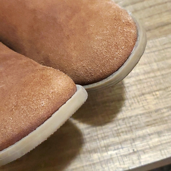 Crown Vintage Liberty Womens Brown Leather Block Heel Ankle Booties 10 - Picture 6 of 8